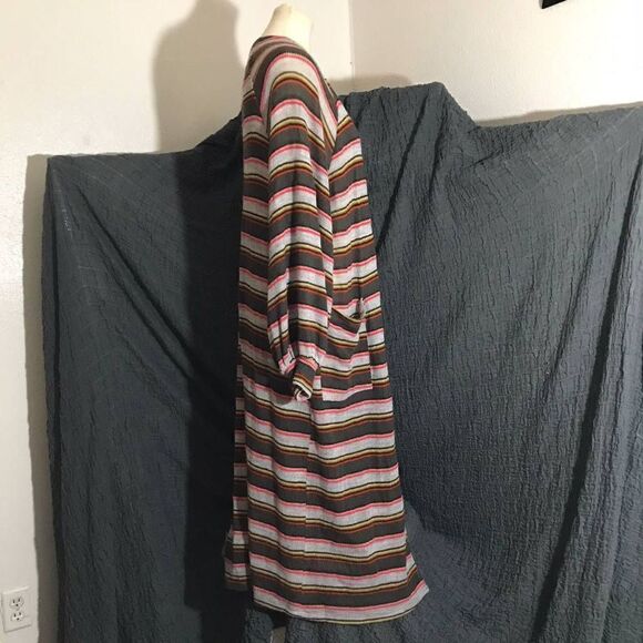 Hummingbird Stripped Cardigan Duster Size S/M - Picture 2 of 7